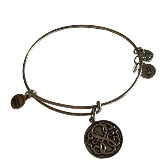 Alex and Ani Rafaelian Silver Infinity Charm Bangle Bracelet - Picture 7 of 13